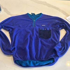 Patagonia Men's Royal Blue/Purple Zip-Up Sweater